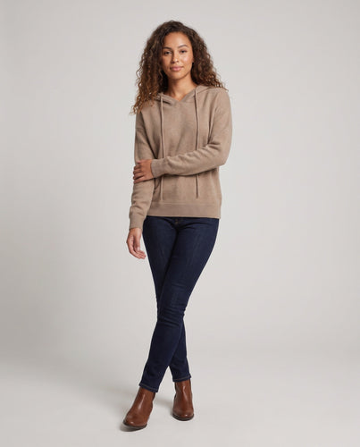 Damen Kapuzenpullover aus feinem Kaschmir‑Look mit lockerer Feinstrick‑Silhouette Drune