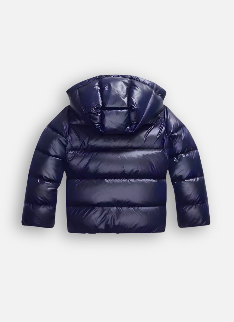 Drune | Damen Glänzende Pufferjacke mit Kapuze und Wattierung
