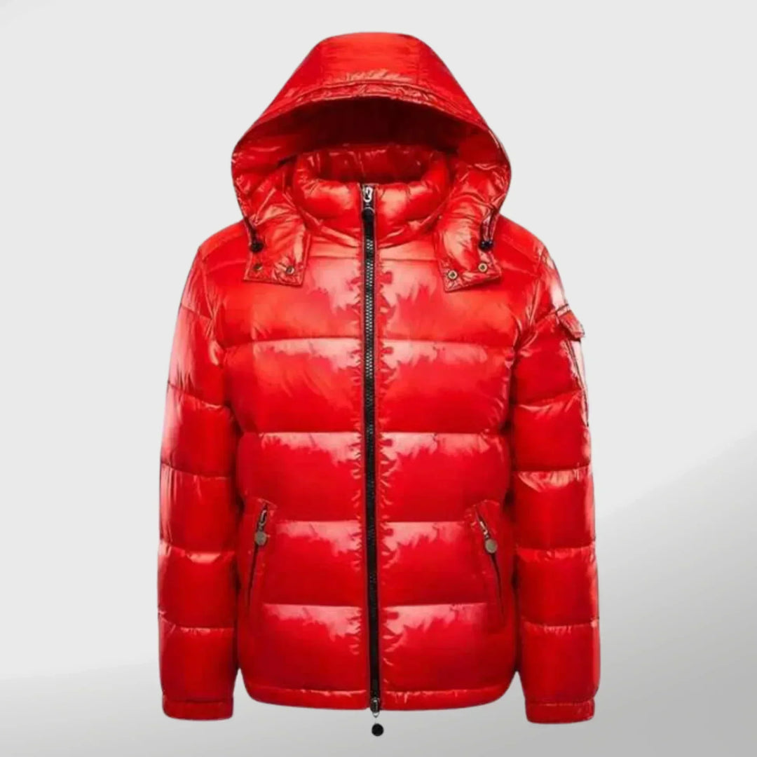 Drune | Glänzend mit Kapuze Daunenjacke Winterjacke für Damen