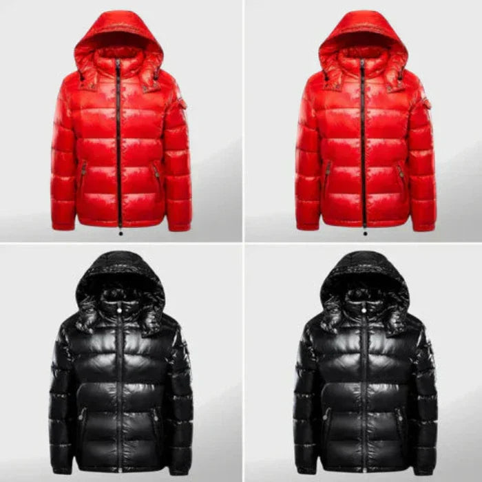 Drune | Glänzend mit Kapuze Daunenjacke Winterjacke für Damen