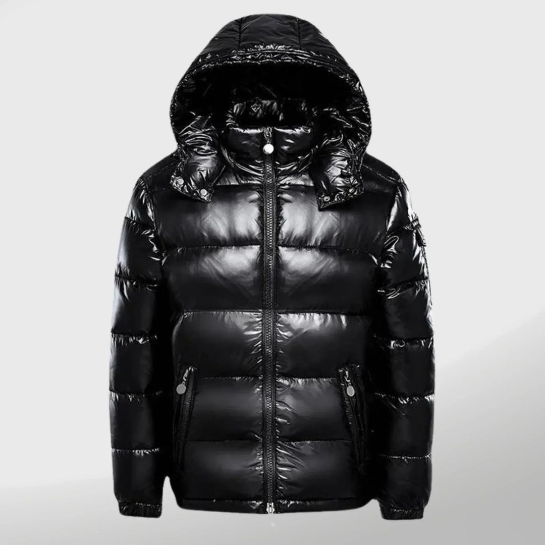 Drune | Glänzend mit Kapuze Daunenjacke Winterjacke für Damen