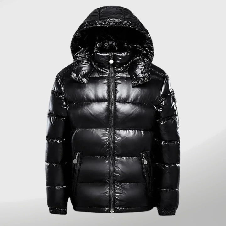 Drune | Glänzend mit Kapuze Daunenjacke Winterjacke für Damen