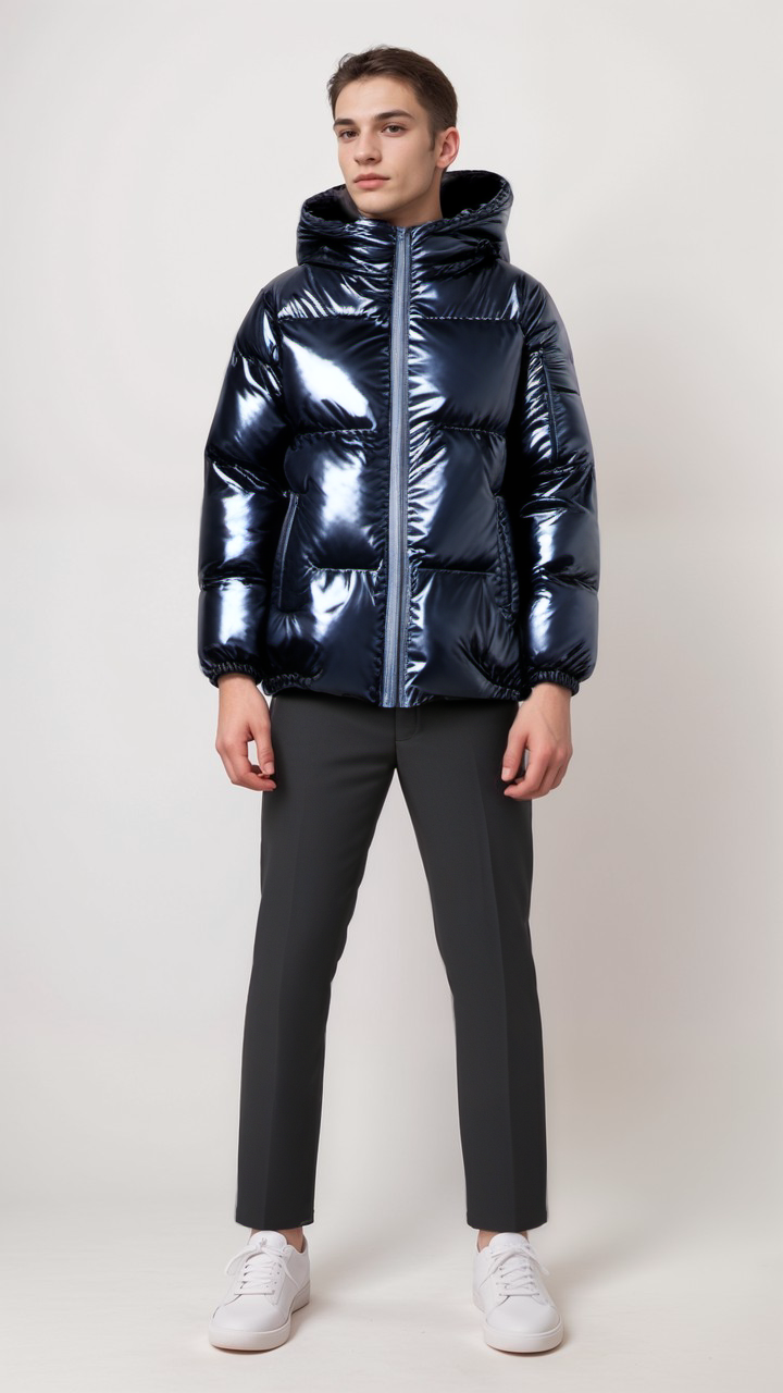 Drune | Glänzend Kapuze Gep Padded Jacke