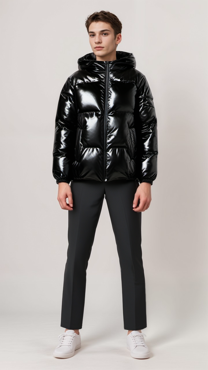 Drune | Glänzend Kapuze Gep Padded Jacke