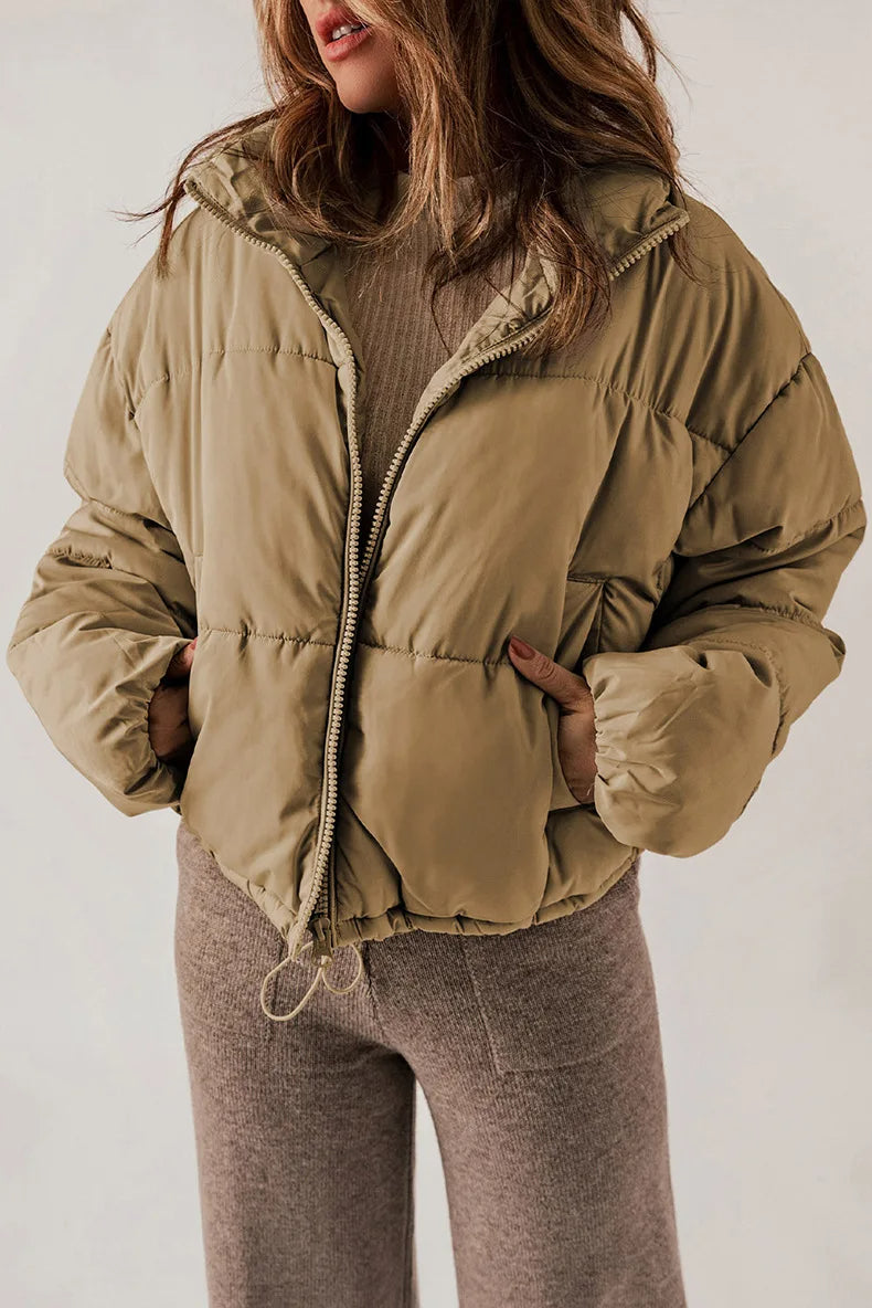 Drune | Kurz Wattiert Daunenjacke Winterjacke für Damen