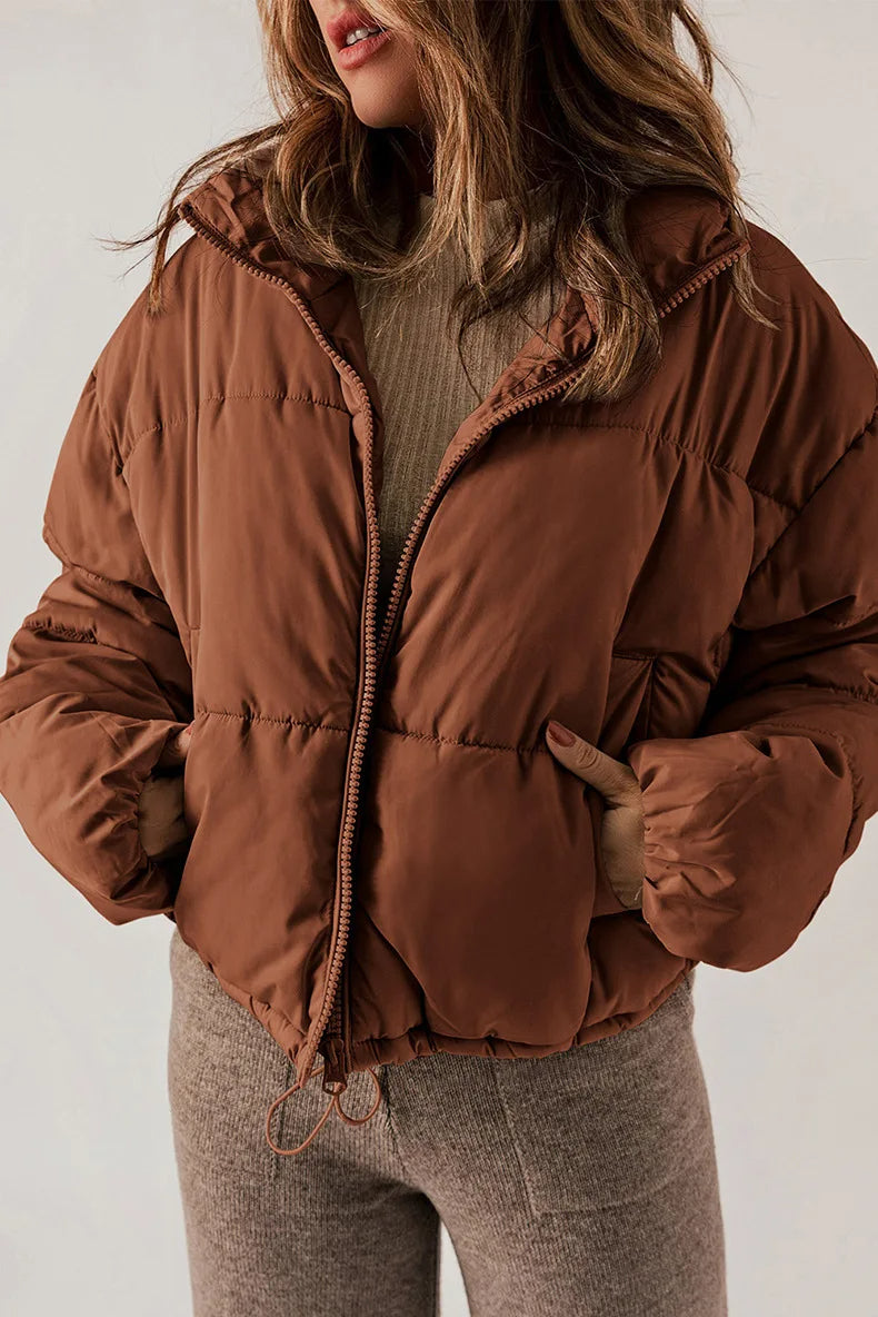 Drune | Kurz Wattiert Daunenjacke Winterjacke für Damen