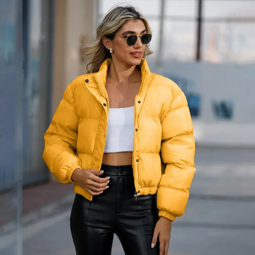 Drune | Kurz Warm Wattierte Jacke Winterjacke für Frauen