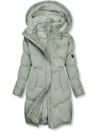 Drune | Kapuze Lang Wattierte Jacke Winterjacke für Damen