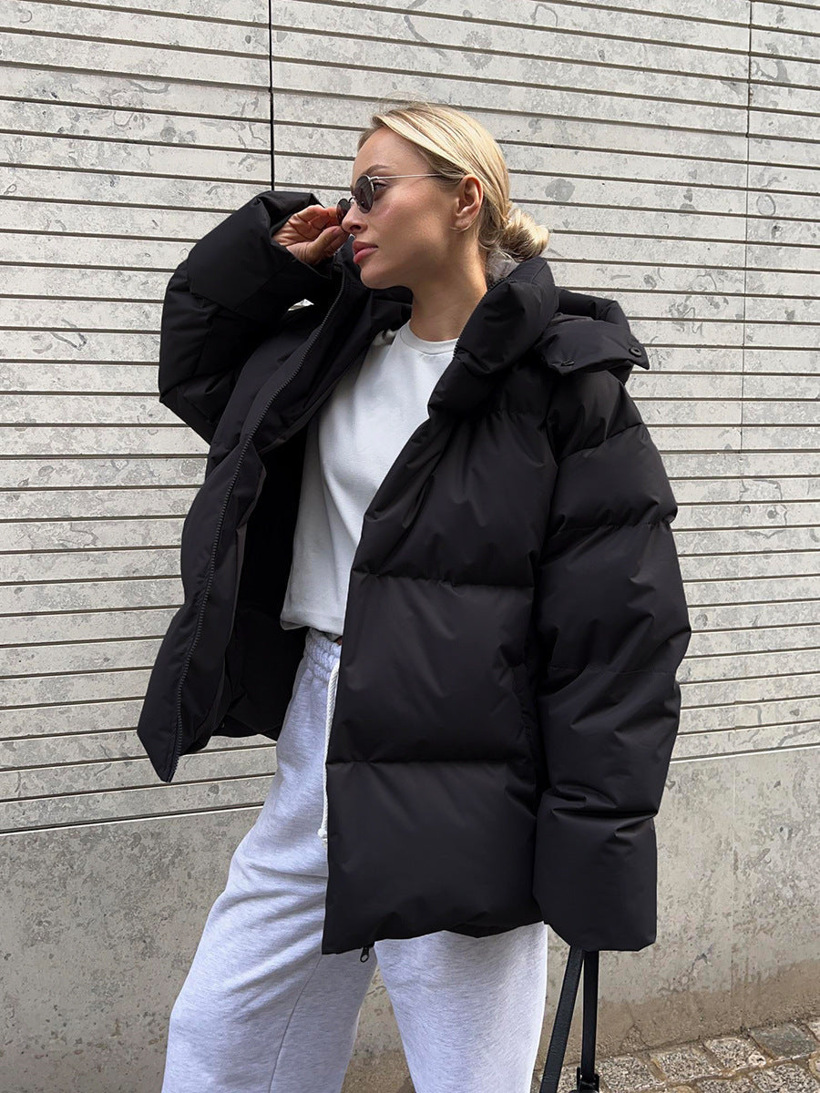 Drune | Kapuze Warm Wattierte Jacke Winterjacke für Damen