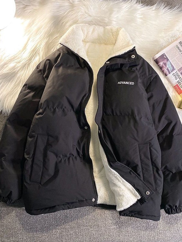 Drune | Fleece Gefüttert Übergröße Wattierte Jacke Winterjacke für Damen
