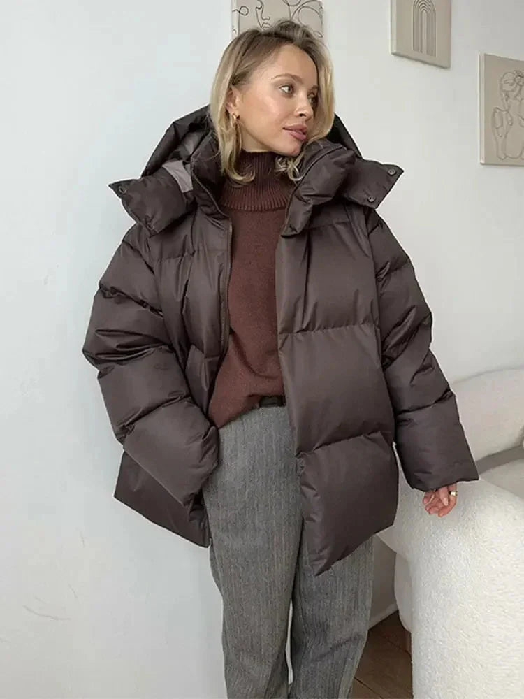 Drune | Warm Kapuze Daunenjacke Winterjacke für Frauen