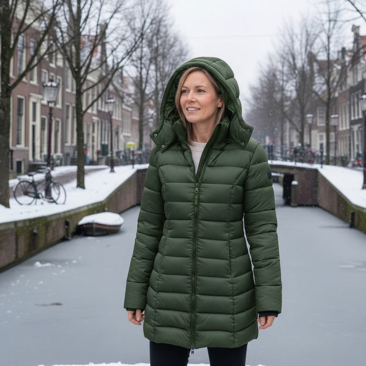 Drune | Warm mit Kapuze Daunenjacke Winterjacke für Damen
