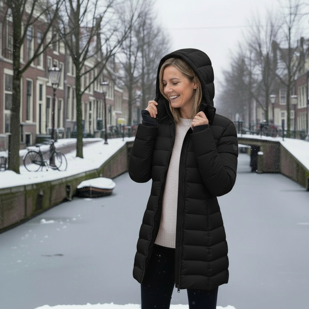 Drune | Warm mit Kapuze Daunenjacke Winterjacke für Damen