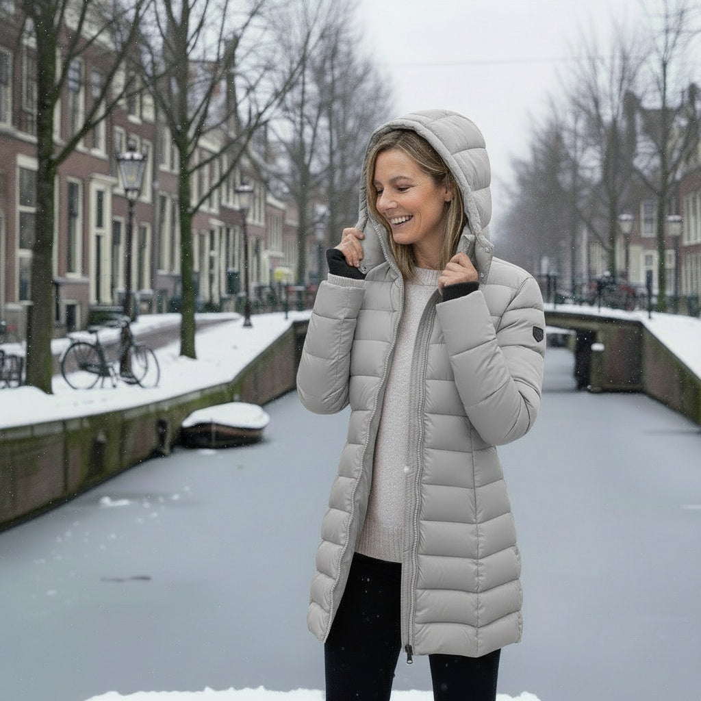 Drune | Warm mit Kapuze Daunenjacke Winterjacke für Damen