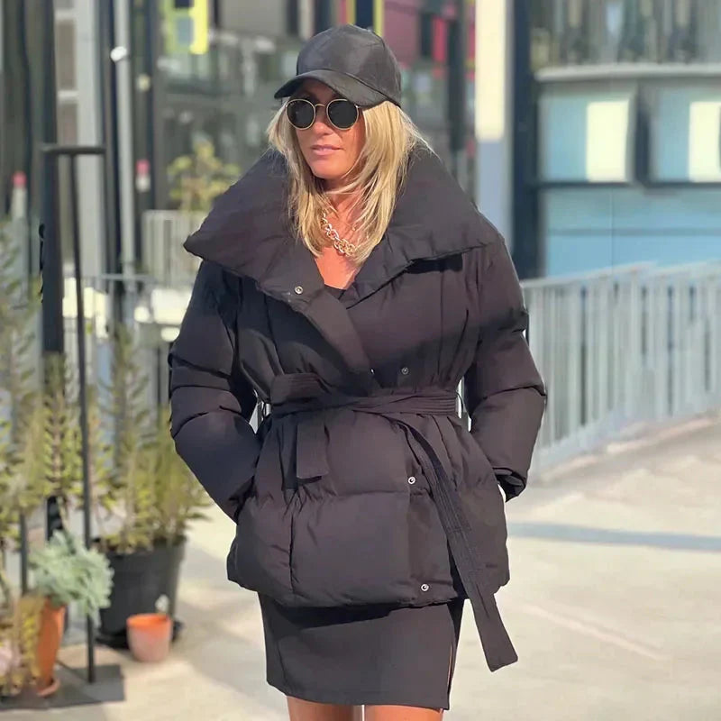 Drune | Warm Gürtel Winterjacke Frauen
