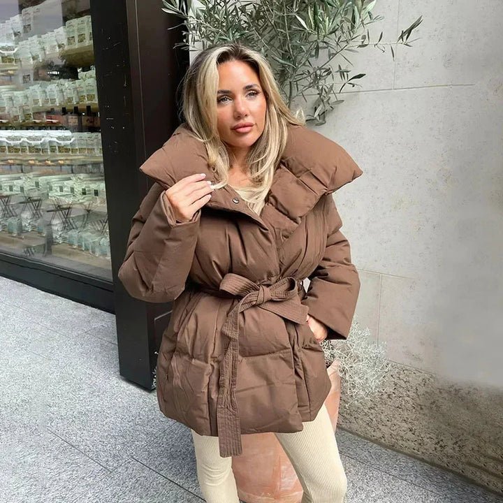Drune | Warm Gürtel Winterjacke Frauen