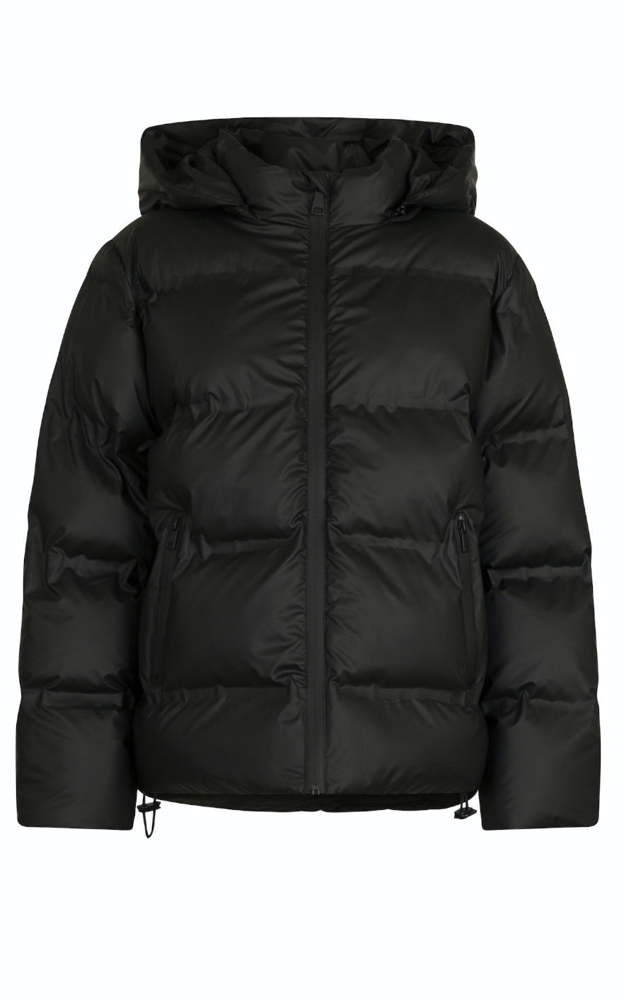 Drune | Warme Schwarze Winterjacke mit Kapuze für Damen