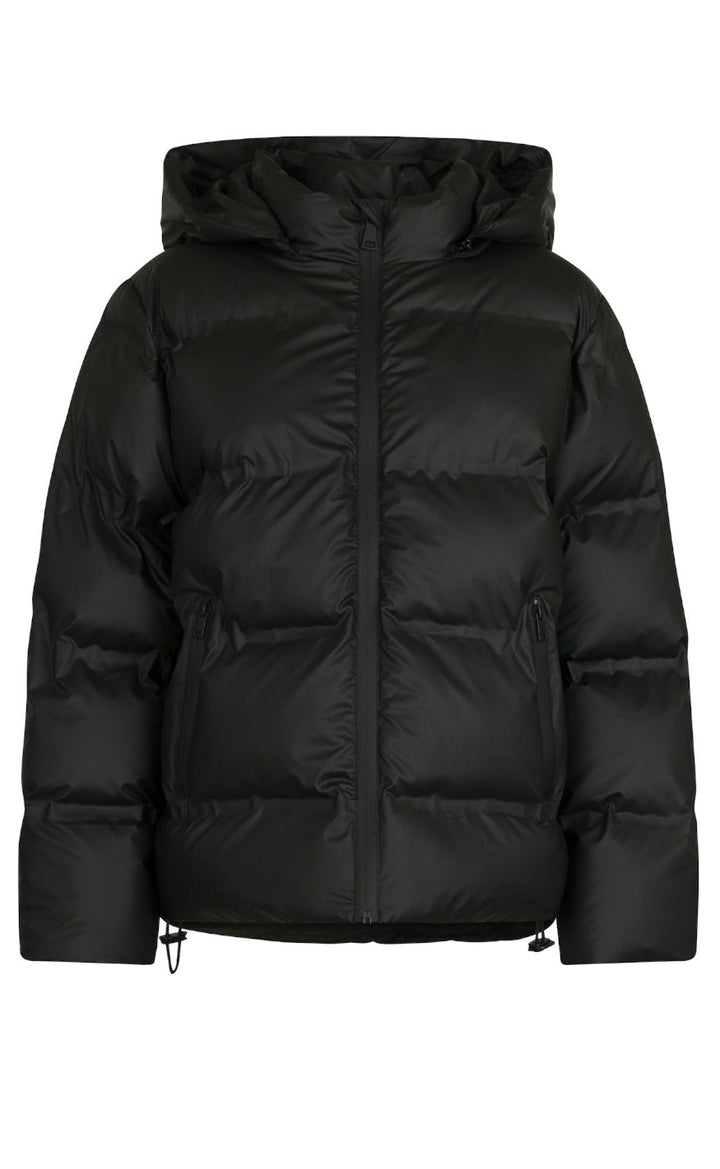 Drune | Warme Schwarze Winterjacke mit Kapuze für Damen