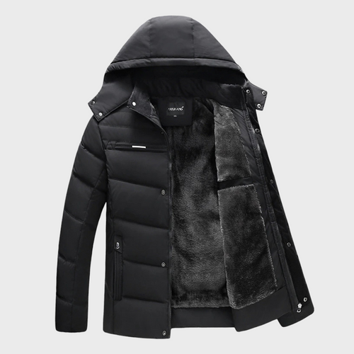 Drune | Herren Fleece Gefütterte Daunenjacke mit Kapuze für Den Winter