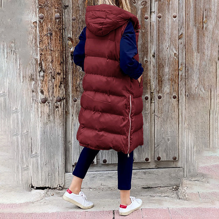 Drune | Lang Kapuze Weste Winterbekleidung für Damen