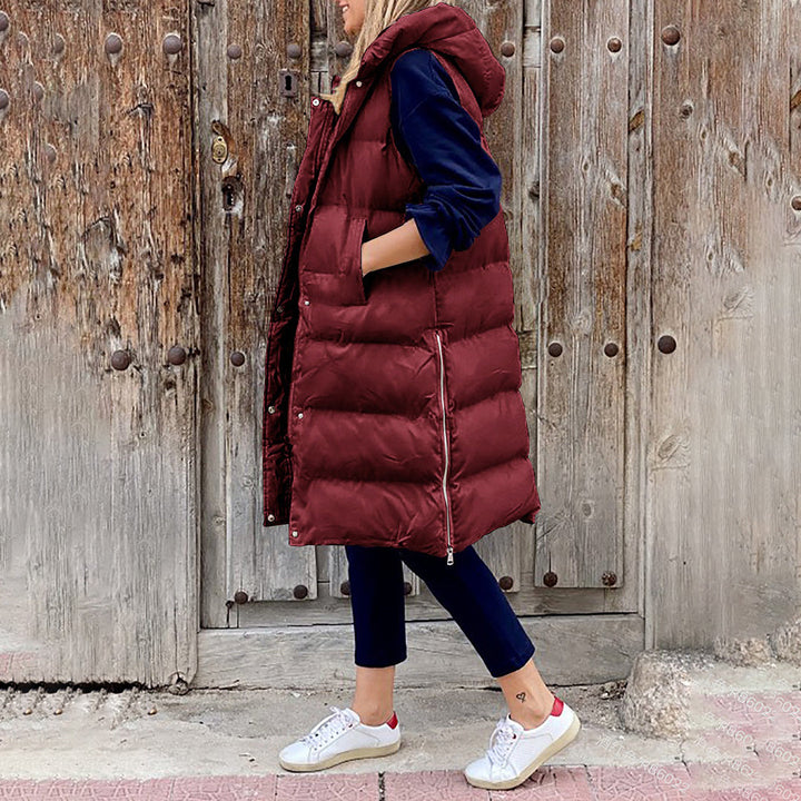 Drune | Lang Kapuze Weste Winterbekleidung für Damen