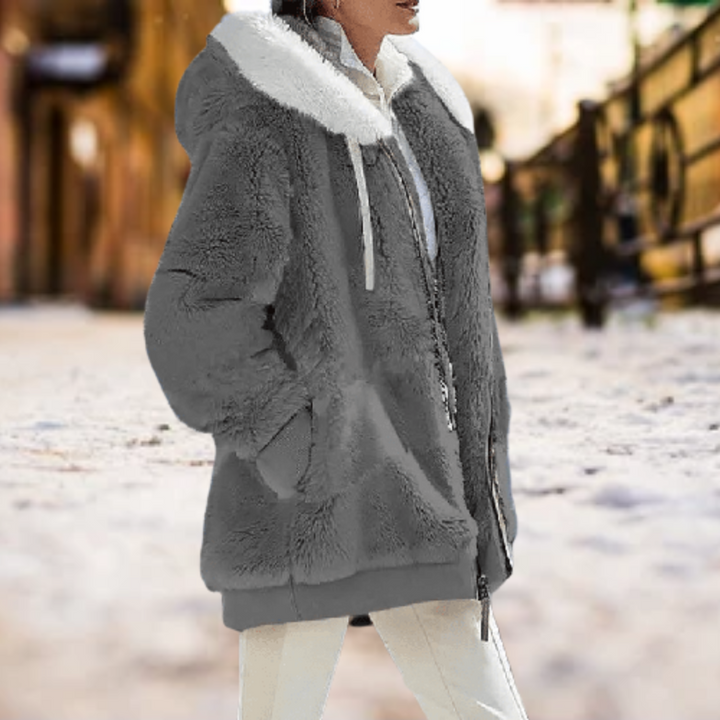 Drune - Women's Gray Loose Fit Half Drune mit Reißverschluss