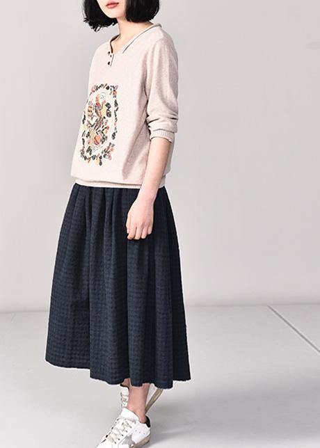 Drune | beigere Strickjacken Plus-Size-Bekleidung V-Ausschnitt Pullover Langarm
