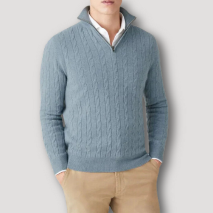 Drune | Italienischer Pullover mit Reißverschluss für Männer