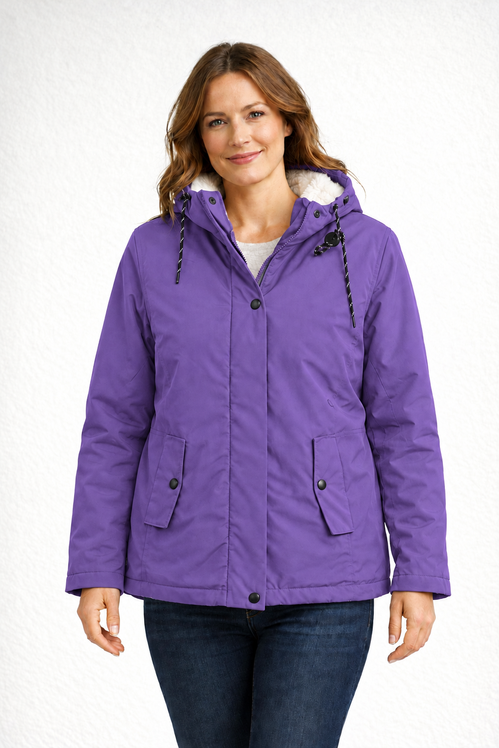 Drune | Damen Winterjacke mit Kapuze und Fleecefutter