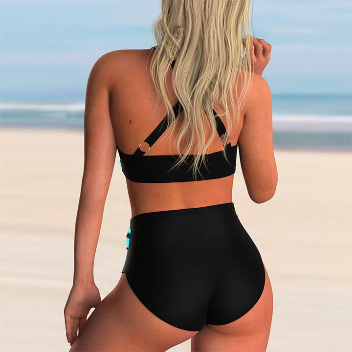 Drune | Push Up Halter Bikini Satz mit Hoher Taille für Damen