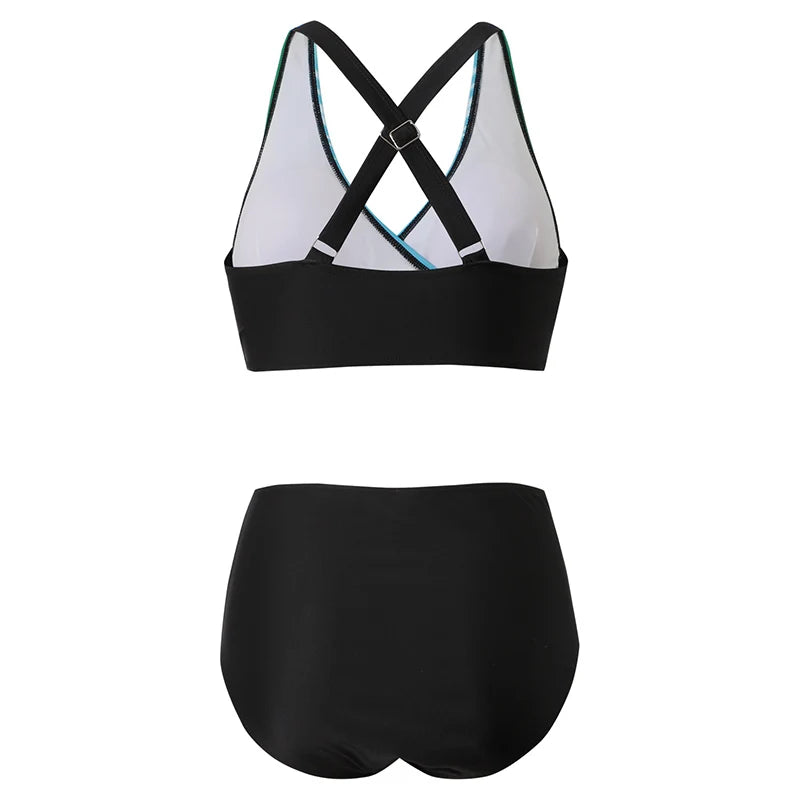 Drune | Push Up Halter Bikini Satz mit Hoher Taille für Damen