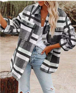 Drune | Warme Knopf Daunen Kariert Hemd Jacke - Winter