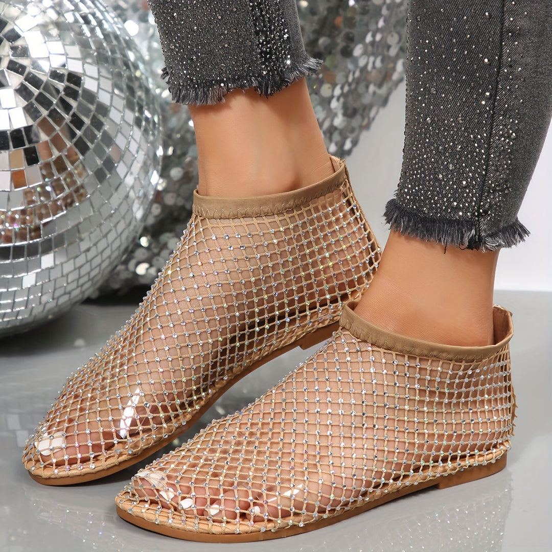 Drune | Sandalen mit Strasssteinen und Mesh