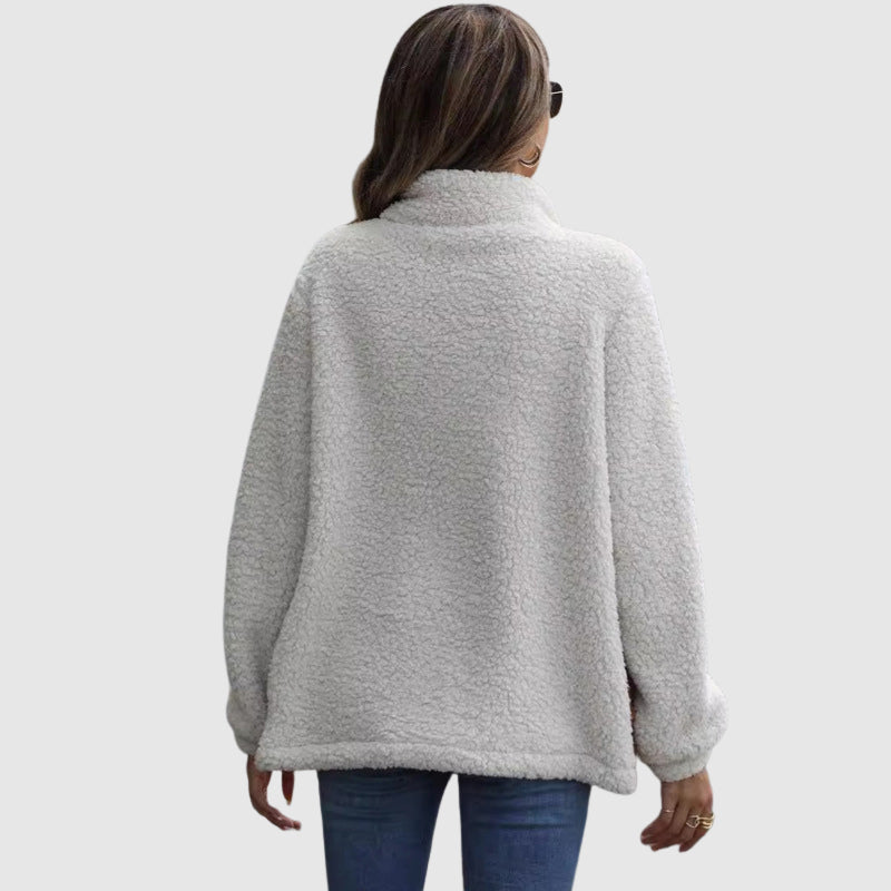 Drune | Fleece Relaxed Fit Jacke - Gestepptes Patchwork-Fellbesatz-Jackett