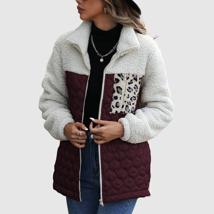 Drune | Fleece Relaxed Fit Jacke - Gestepptes Patchwork-Fellbesatz-Jackett