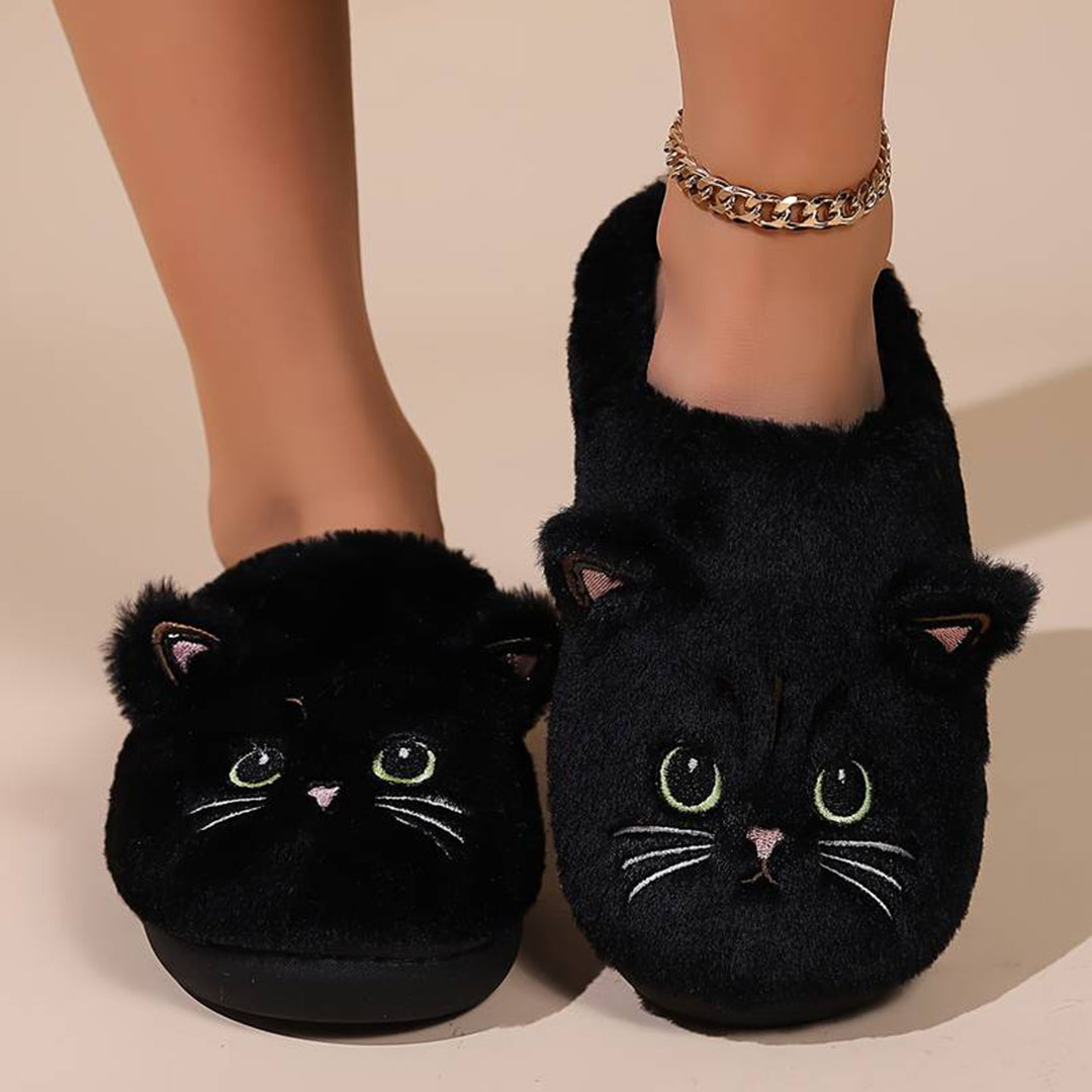 Drune | Weiche Damen Katzen Hausschuhe
