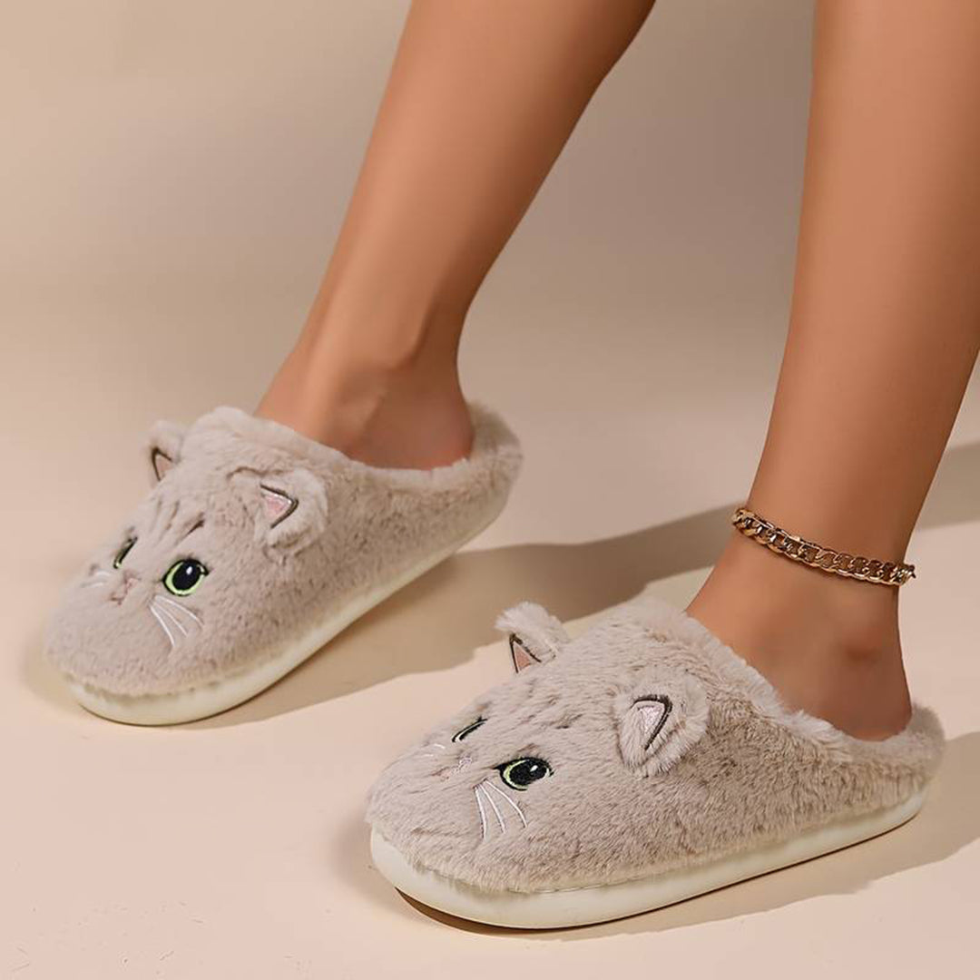 Drune | Weiche Damen Katzen Hausschuhe