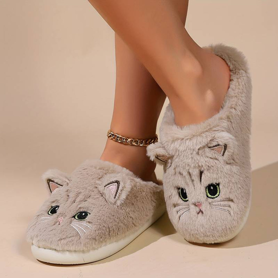 Drune | Weiche Damen Katzen Hausschuhe