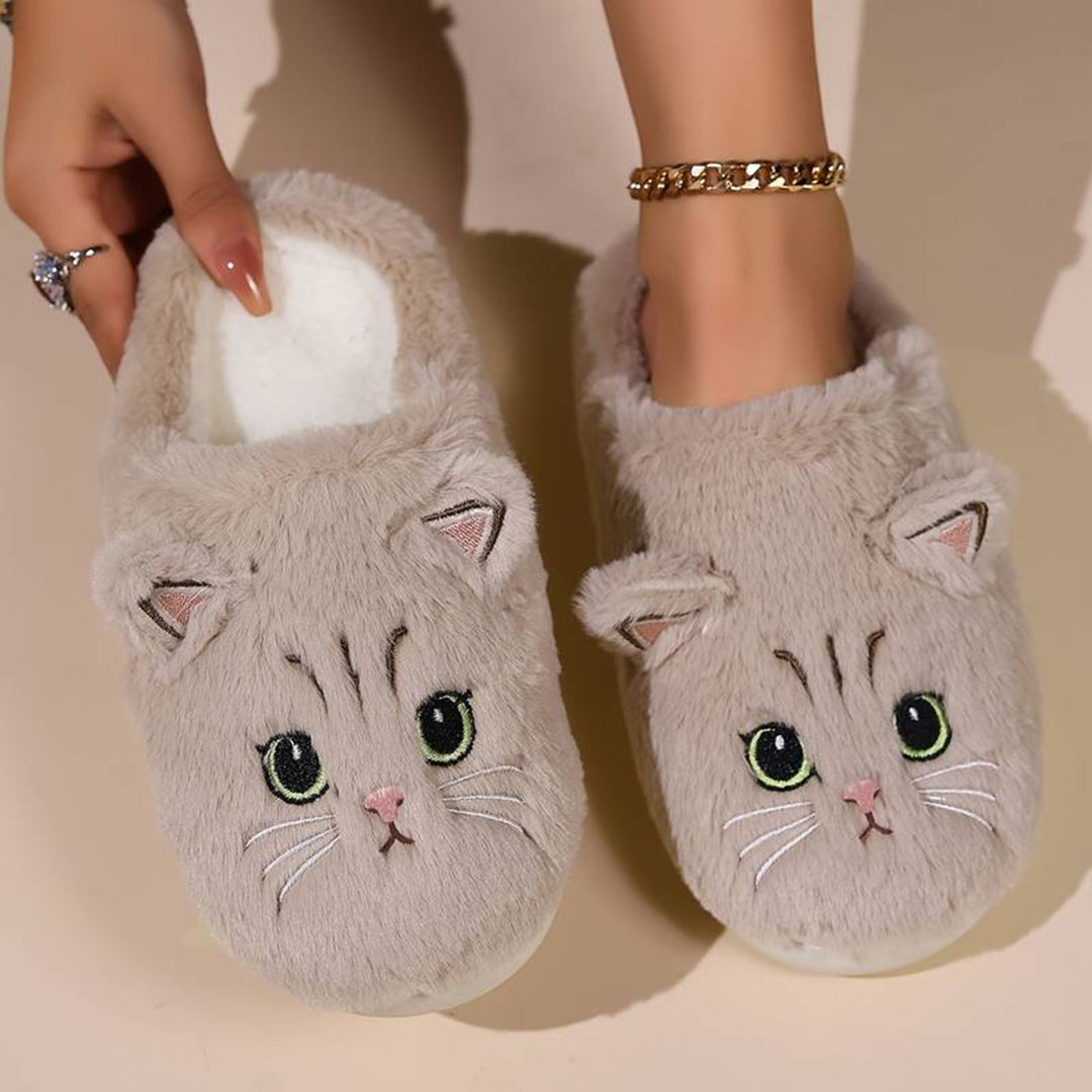 Drune | Weiche Damen Katzen Hausschuhe