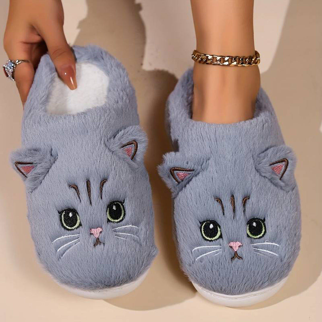 Drune | Weiche Damen Katzen Hausschuhe