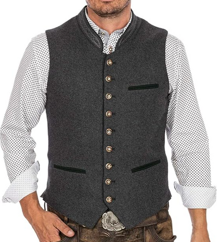 Drune | Herren Trachtenweste in Grau Traditionell & Modern