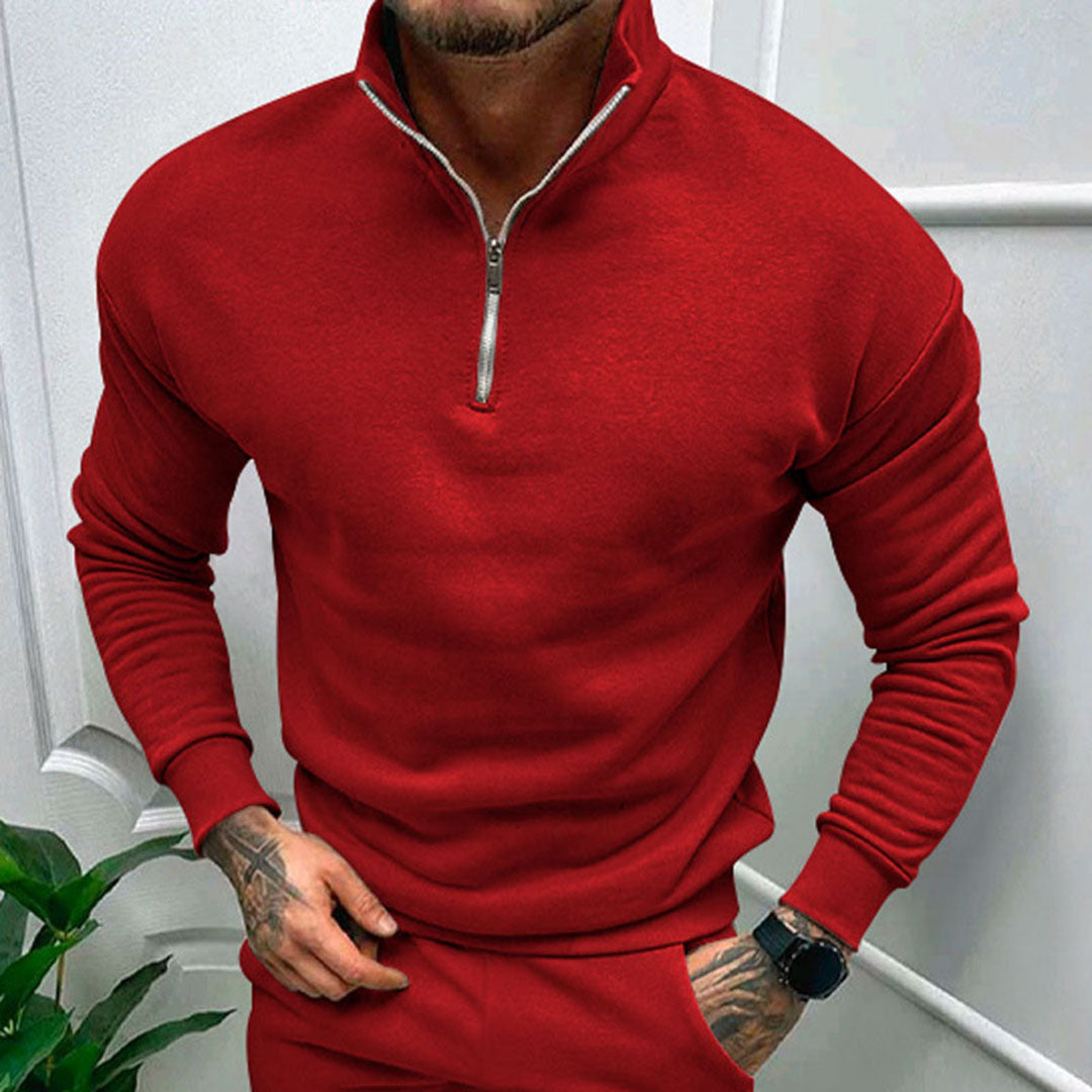 Drune | Herrenpullover mit Halbreißverschluss
