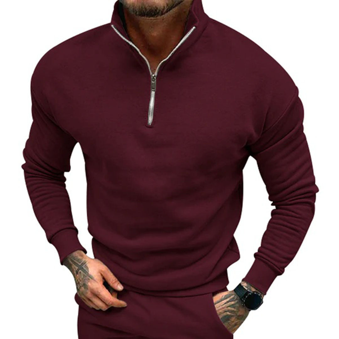 Drune | Herrenpullover mit Halbreißverschluss