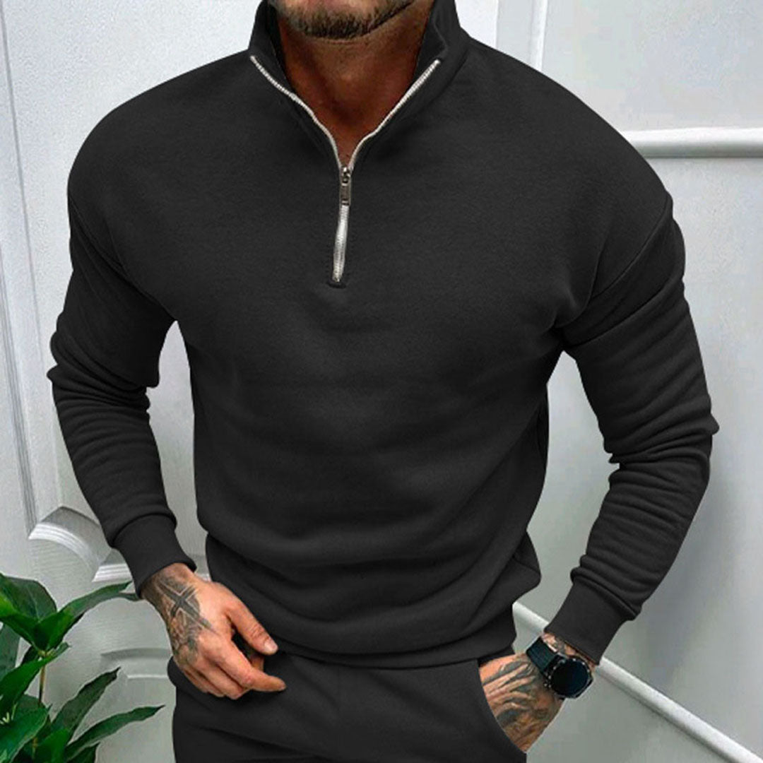 Drune | Herrenpullover mit Halbreißverschluss