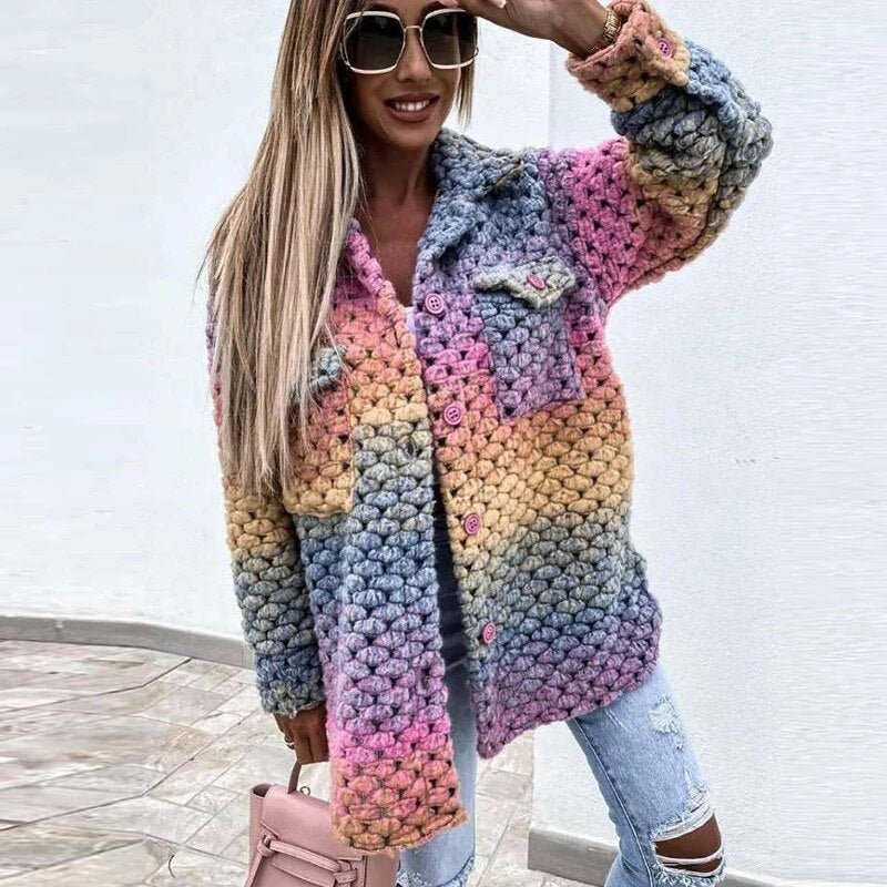 Drune | Jacke Warme Gewebte Jacke mit Knöpfen für Damen