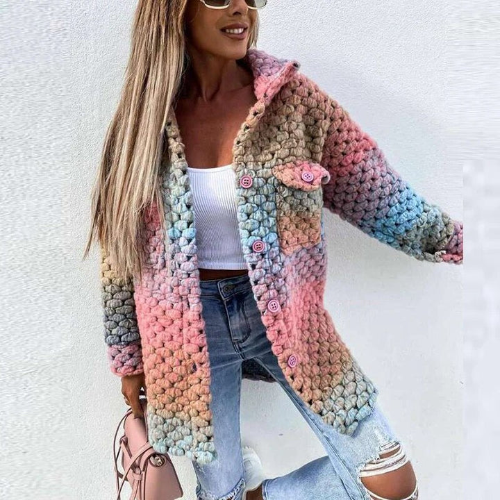 Drune | Jacke Warme Gewebte Jacke mit Knöpfen für Damen