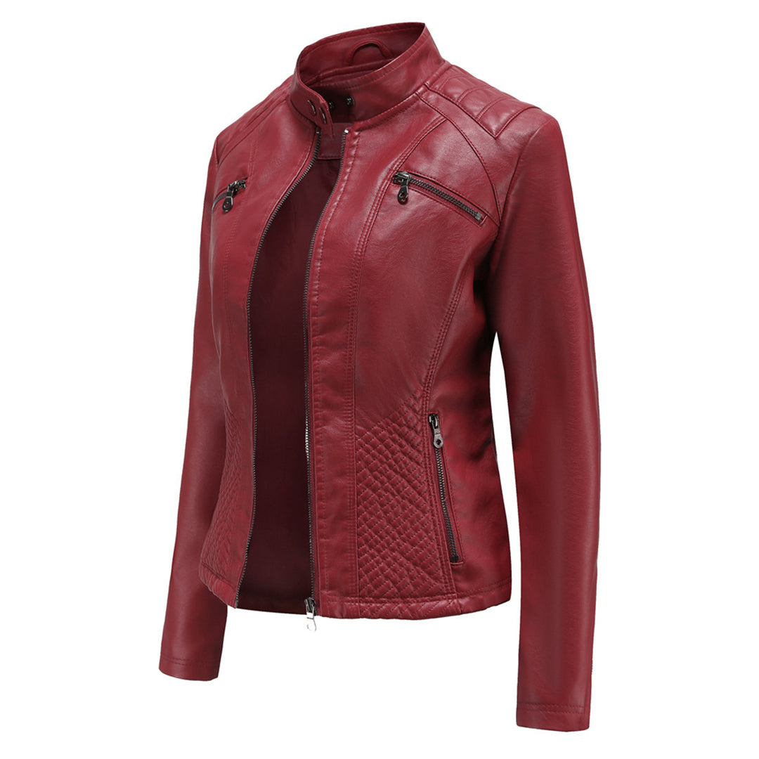 Drune | Stilvolle gesteppte Lederjacke mit Reißverschluss