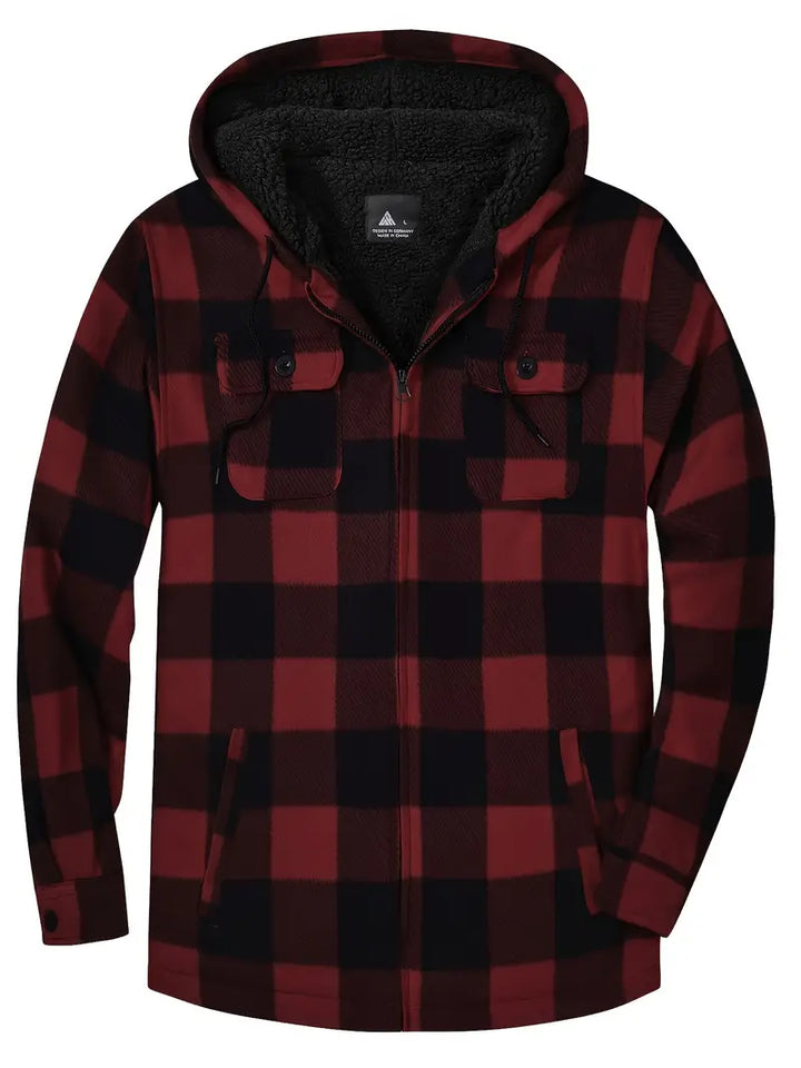 Drune | Trendy Kapuzenmantel mit Sherpa-Futter Warme Jacke
