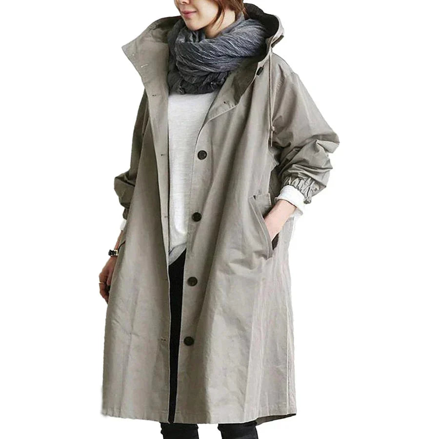 Drune | Mit Kapuze Übergroß Parka Jacke Regenjacke für Damen
