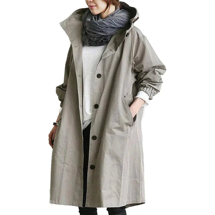 Drune | Mit Kapuze Übergroß Parka Jacke Regenjacke für Damen